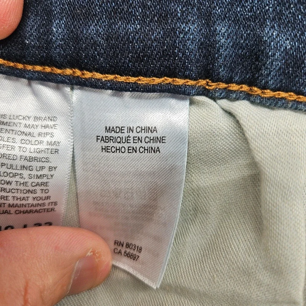 Lucky Brand Jeans Men Size 40x32 121 Slim‎ Straight Blue Denim Zip Fly Stretch